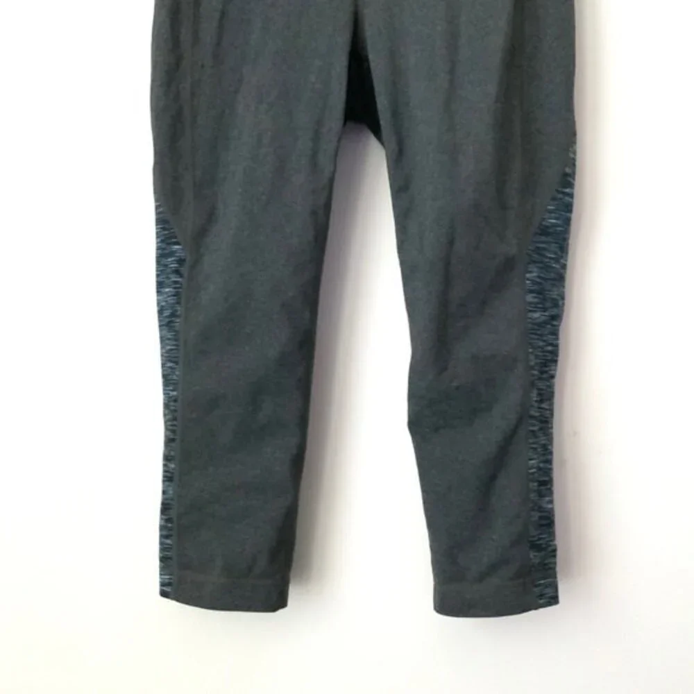 Athleta Contrast Waist Cropped Athletic Leggings Gray S